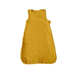GIGOTEUSE SANS MANCHES ZIP GAZE DE COTON 40X70CM MOUTARDE