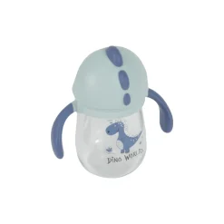 GOBELET DINO WORLD AVEC PAILLE RETRACTABLE ET ANSES 240ML