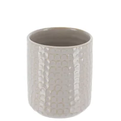 GOBELET GRES LAQUE FACON ECAILLE BEIGE