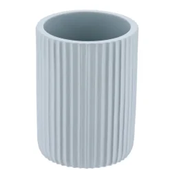 GOBELET STRIE ARRONDI POLYRESINE BLEU CLAIR