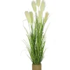 GRAMINEES ET 7 PLUMEAUX POT CORDAGE H.150CM