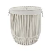 GRANDE PANIERE A LINGE AVEC COUVERCLE FACON CORDE BLANC