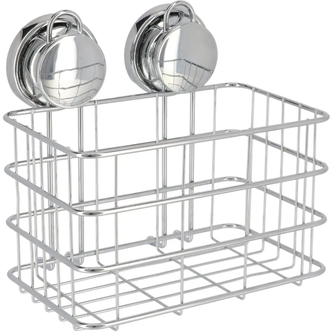 GRAND PANIER METAL SUR VENTOUSES CHROME