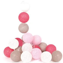 GUIRLANDE BOULE 20 LED NUANCE ROSE TAUPE