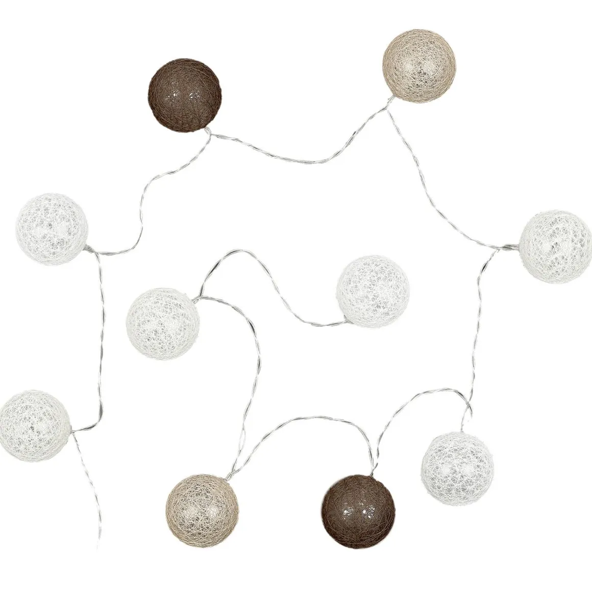 GUIRLANDE BOULE MARRON 10 LED D.6CM 1M92