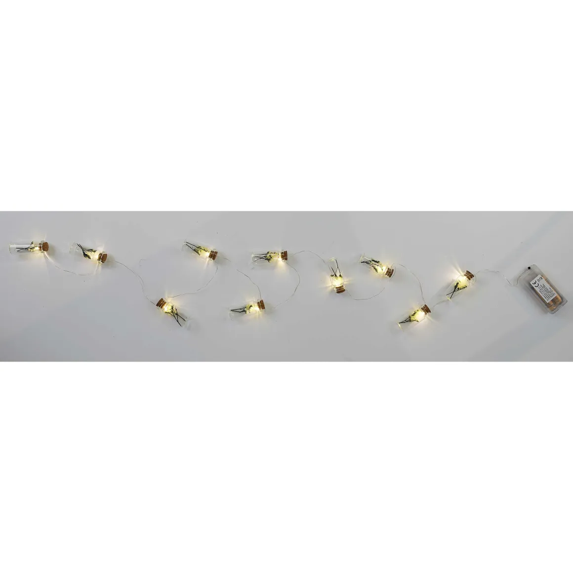 GUIRLANDE 10 FIOLES VERRE REMPLIES DE FLEURS