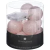 GUIRLANDE LED A PILE TARA 10 BOULES ROSE CLAIR D.6CM
