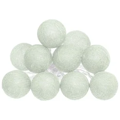 GUIRLANDE LED PILE 10 BOULES CELADON D.6CM