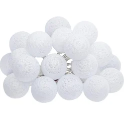 GUIRLANDE LED SECTEUR 20 BOULES BLANC D.6CM