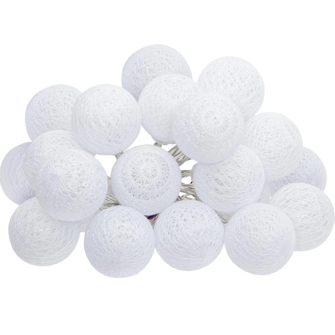 GUIRLANDE LED SECTEUR 20 BOULES BLANC D.6CM