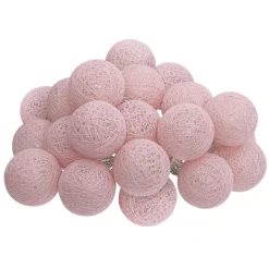 GUIRLANDE LED SECTEUR 20 BOULES ROSE D.6CM