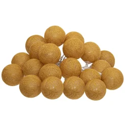 GUIRLANDE LED SECTEUR 20 BOULES OCRE D.6CM