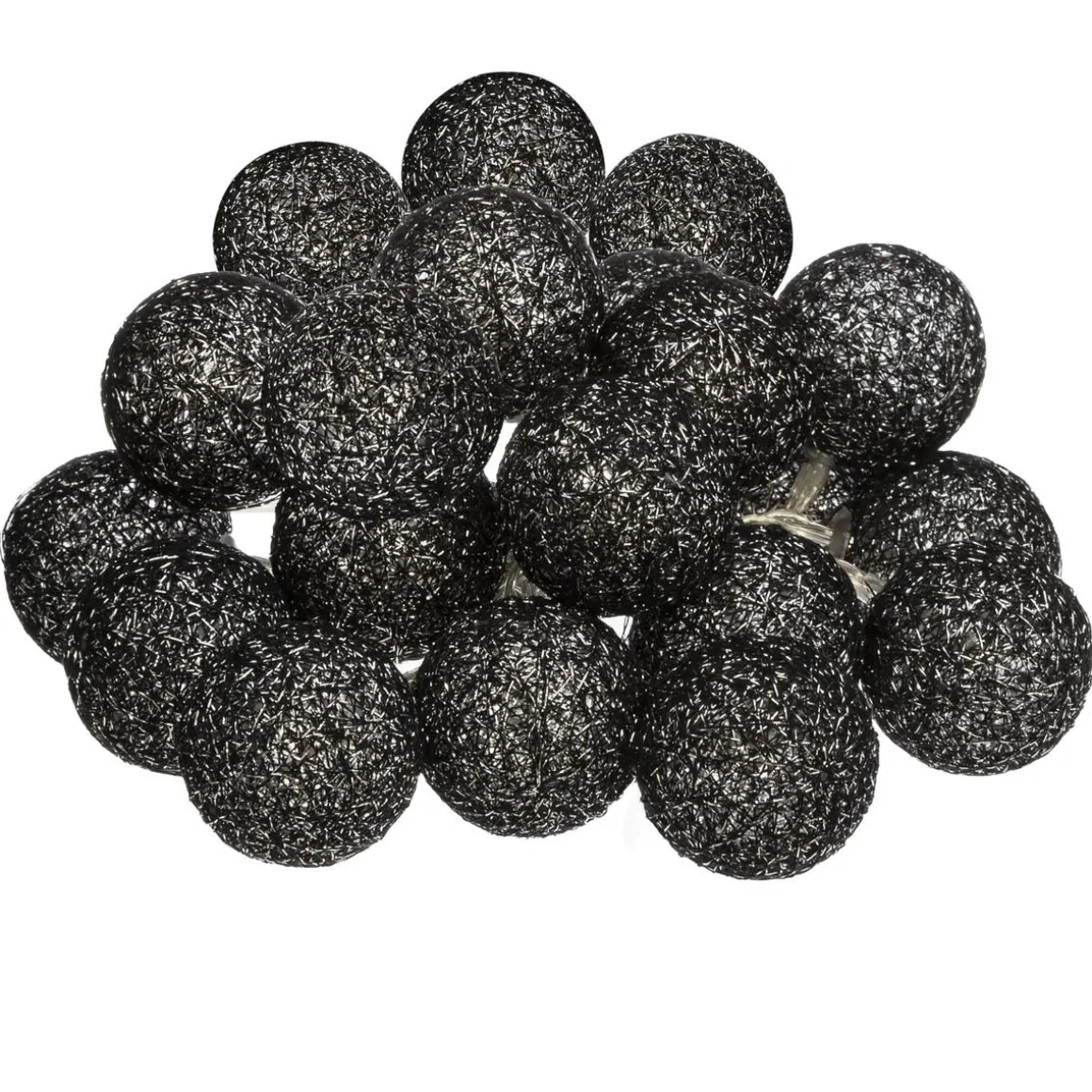 GUIRLANDE LED SECTEUR 20 BOULES NOIR D.6CM