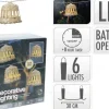GUIRLANDE LUMINEUSE LANTERNE ROTIN 6 LED BLANC CHAUD