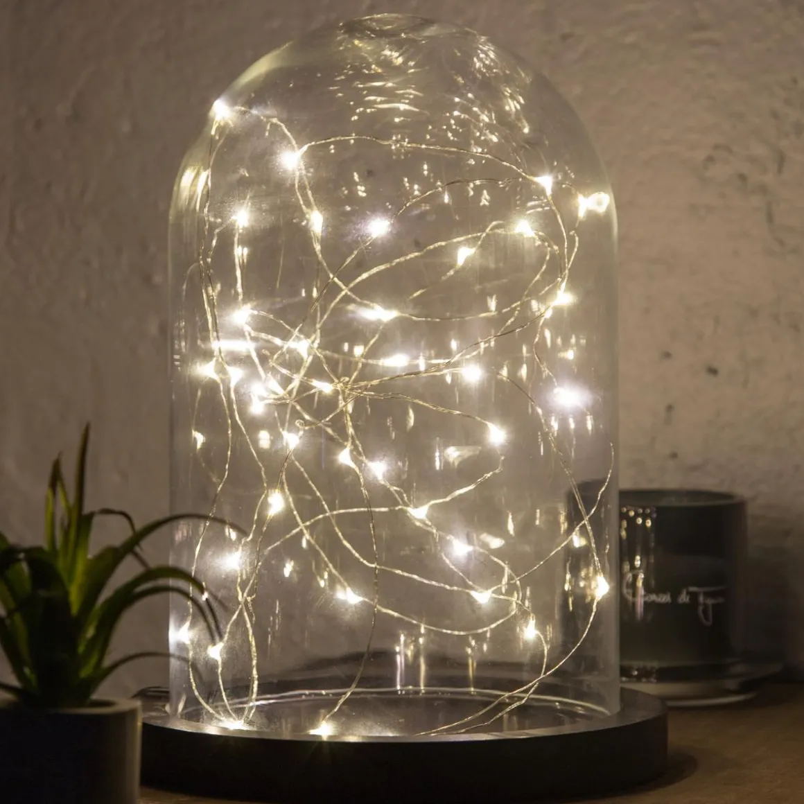 GUIRLANDE 40 MICROLED CHROME BLANC CHAUD