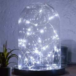 GUIRLANDE 40 MICROLED CHROME BLANC