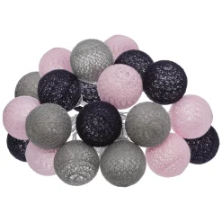 GUIRLANDE TARA SECTEUR 20 BOULES PINKY D.6CM