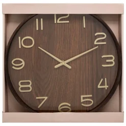 HORLOGE IVANA BOIS MARRON D.38CM