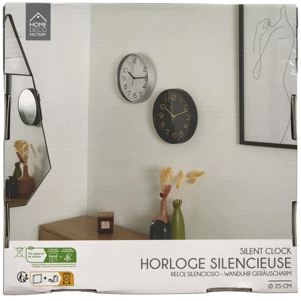 HORLOGE SILENCIEUSE STUDIO D.25CM