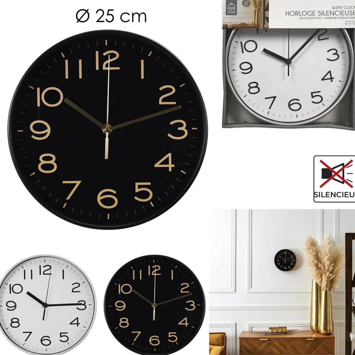HORLOGE SILENCIEUSE STUDIO D.25CM