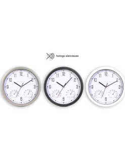 HORLOGE THERMOMETRE HYDROMETRE SILENCIEUSE D.25CM