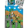 HOUSSE COUETTE 140X200CM ET 63X63CM MINECRAFT