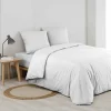 HOUSSE COUETTE 220X240CM MICROFIBRE BLANC