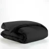 HOUSSE COUETTE 140X200CM UNI 57 FILS LINA NOIR
