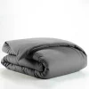 HOUSSE COUETTE 140X200CM UNI 57 FILS LINA ANTHRACITE