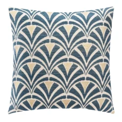HOUSSE COUSSIN CHENILLE ART DECO BLEU 40X40CM