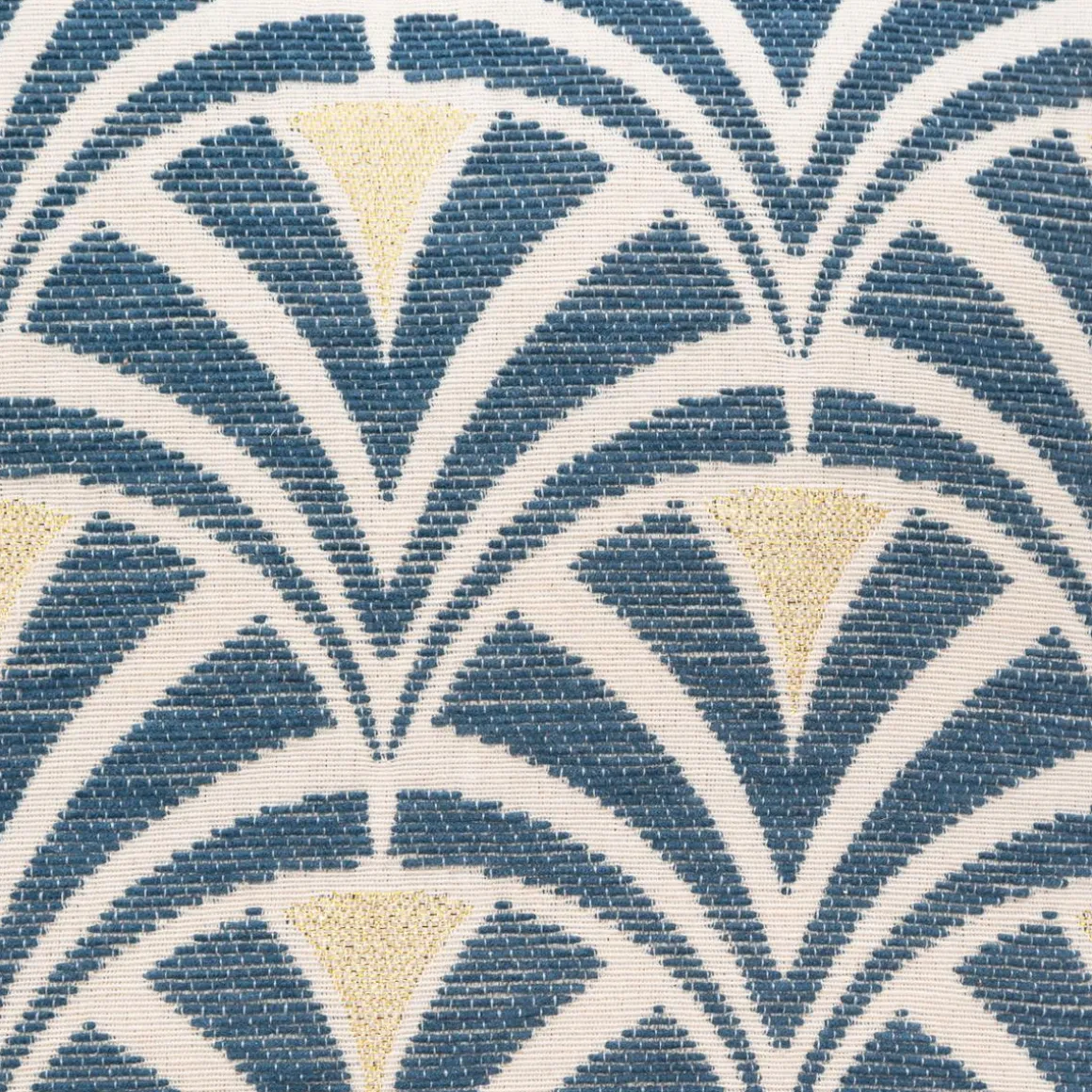 HOUSSE COUSSIN CHENILLE ART DECO BLEU 40X40CM