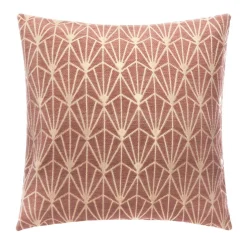 HOUSSE COUSSIN CHENILLE ART DECO ROSE 40X40CM
