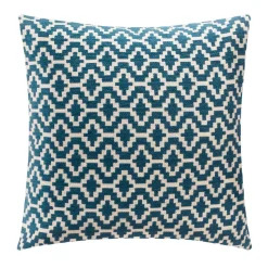 HOUSSE COUSSIN CHENILLE ETHNIQUE BLEU 40X40CM