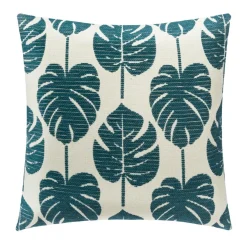 HOUSSE COUSSIN CHENILLE FEUILLE VERT 40X40CM