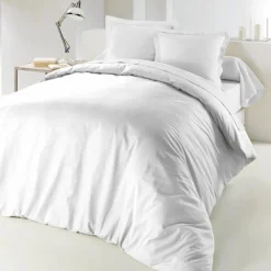 HOUSSE DE COUETTE 2 PERSONNES 240X220CM LINA BLANCHE