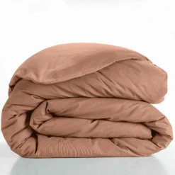 HOUSSE DE COUETTE 240X220CM UNI 57 FILS LINA BLUSH