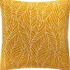 HOUSSE DE COUSSIN CHENILLE FEUILLES OCRE 40X40CM