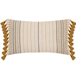 HOUSSE DE COUSSIN RAYEE POMPON 30X50CM