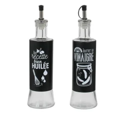 HUILE VINAIGRE VERRE ACIER 6.7X24.8CM
