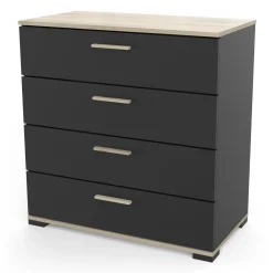 IZZY COMMODE 4 TIROIRS CHENE NOIR