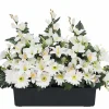 JARDINIERE GERBERAS BOUTONS ROSES ET GLAIEULS H.62CM
