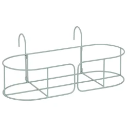 JARDINIERE METAL CELADON AZE L.47CM