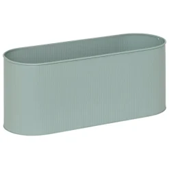 JARDINIERE METAL CELADON AZE L.47CM