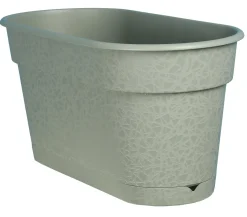 JARDINIERE TEREA 50 ET PLATEAU CLIPS VERT ARGILE 10 L