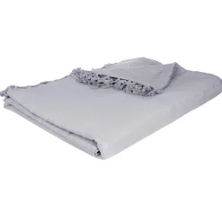 JETE DE LIT EN COTON GRIS CLAIR 230X250CM