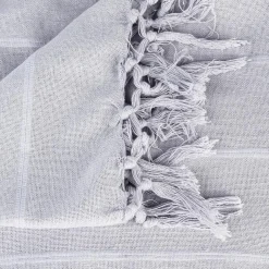 JETE DE LIT EN COTON GRIS CLAIR 160X220CM