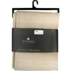 JETE DE LIT EN COTON LIN 160X220CM