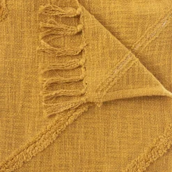 JETE DE LIT TUFTE INCA OCRE 130X180CM