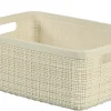 JUTE PANIER RECTANGULAIRE TAILLE S 5L BLANC CASSE
