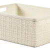 JUTE PANIER RECTANGULAIRE TAILLE M 12L BLANC CASSE